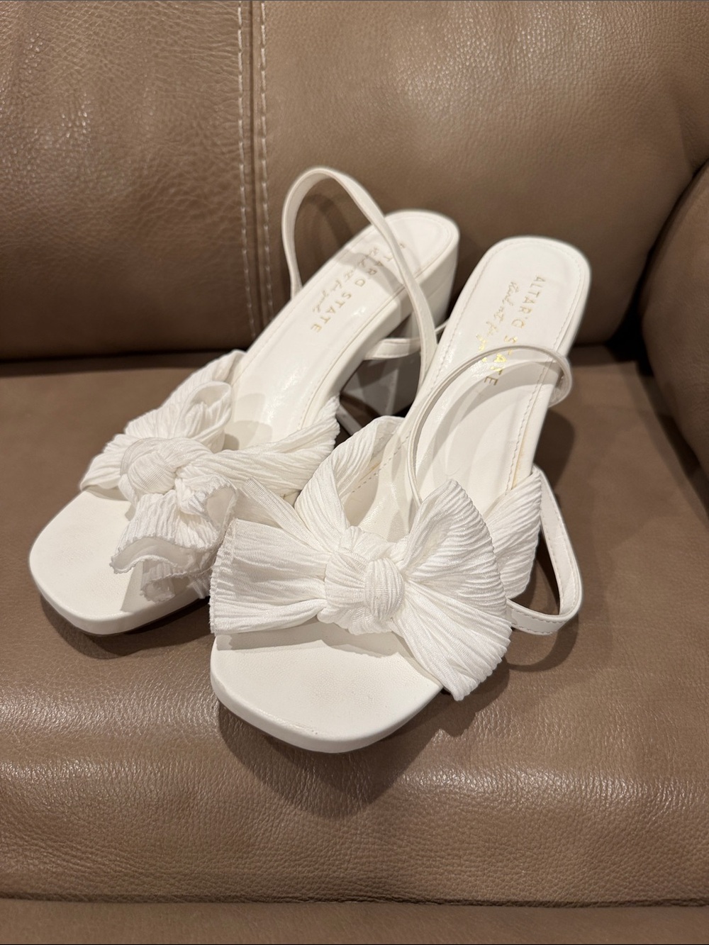 Altar'd State White Bow Slingback Heels